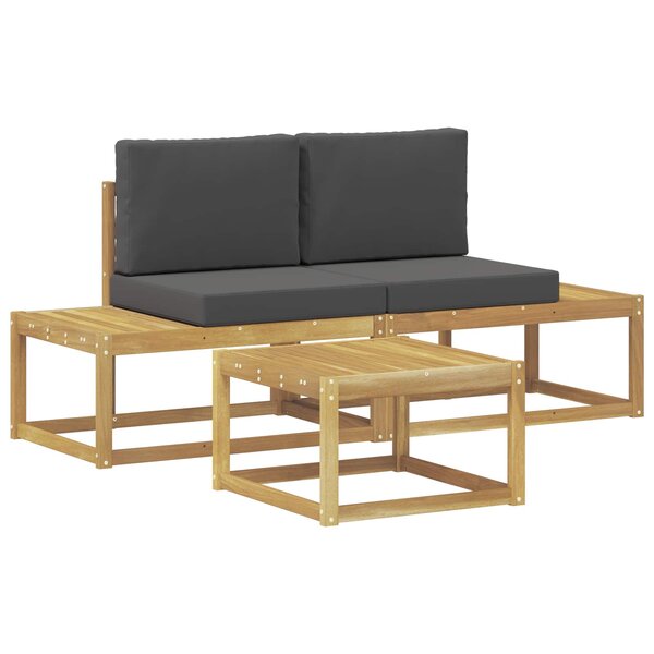 vidaXL Ensemble de canapés d'extérieur 3 Pièces Blanc et anthracite