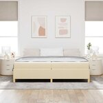 vidaXL Lit à ressorts avec matelas Blanc et crème 200 x 200 cm tissu