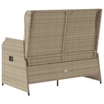 vidaXL Banc de jardin avec coussin Beige Poly rotin