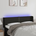 vidaXL Tête de lit à LED Noir 147x16x78/88 cm Tissu