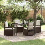 vidaXL Ensemble de salle à manger pour jardin 5 Pièces Marron polyrotin