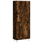 vidaXL Buffet haut Chêne fumé 69 5x34x180 cm Bois d'ingénierie