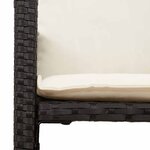 vidaXL Ensemble de bar de jardin 7 Pièces avec coussins noir poly rotin