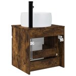 vidaXL Meuble de lavabo mural Chêne fumé 49 x 44 5 x 66 cm