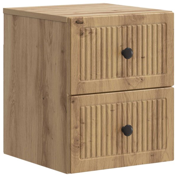 vidaXL Cabinet de chevet mural Chêne artisanal 33 x 34 5 x 40 cm