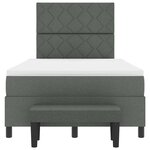 vidaXL Lit à ressorts avec matelas et banc gris foncé 120x200 cm en tissu