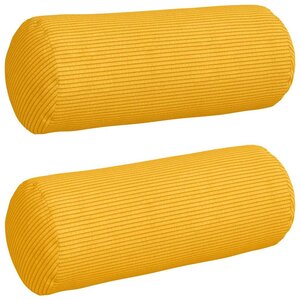vidaXL Coussins d'accent 2 Pièces Jaune clair Ø 15 x 40 cm
