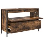 vidaXL Meuble de salle de bain lavabo tiroirs chêne fumé 90x34 5x60 cm