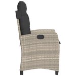 vidaXL Chaise inclinable de jardin coussins gris clair résine tressée