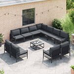 vidaXL Ensemble de canapé de jardin Anthracite Acier