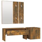 vidaXL Ensemble de meubles de couloir Chêne fumé Bois d'ingénierie