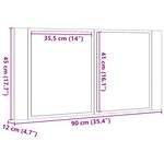 vidaXL Armoire à miroir LED chêne artisanal 90x12x45cm bois ingénierie