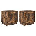 vidaXL Cabinet de chevet avec 2 Pièces Chêne fumé 44 x 34 5 x 45 cm