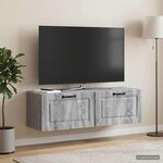 vidaXL Meuble TV mural Sonoma gris 98 x 31 x 30 cm Bois d'ingénierie