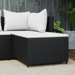 vidaXL Repose-pied de jardin avec coussin noir résine tressée