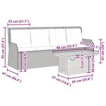 vidaXL Salon de jardin avec coussins 3 Pièces beige résine tressée