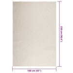 vidaXL Tapis ZIZUR crème 160x230 cm aspect de jute intérieur extérieur