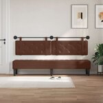 vidaXL Tête de lit suspendue Avec lumière LED Marron Simili cuir