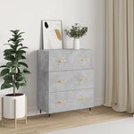 vidaXL Buffet gris béton 69 5x34x90 cm bois d'ingénierie