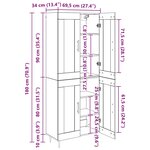 vidaXL Haut Armoire 2 Pièces Chêne noir Bois d'ingénierie