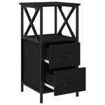 Table de chevet vidaXL Noir Chêne 34x35 5x70 cm en bois aggloméré
