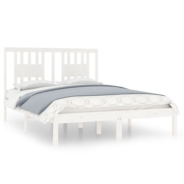 vidaXL Cadre de lit sans matelas blanc bois massif 140x190 cm