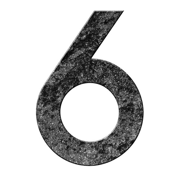 Numéro 6 - Numéro adhésif pour boîtes aux lettres- Pierre véritable 50 mm Galibot