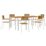 vidaXL Ensemble de repas extérieur 7 Pièces Marron Bois d'Acacia Massif