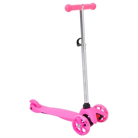 Vidaxl scooter 3 roues d'enfants et guidon réglable en aluminium rose