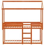 vidaXL Lit superposé avec toit cire marron 80x200cm bois massif de pin