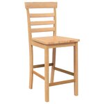 VidaXL Tabourets de bar 2 Pièces naturel bois massif d'hévéa