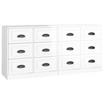 vidaXL Buffets 2 Pièces blanc brillant bois d'ingénierie