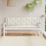 vidaXL Coussins de banc de jardin lot de 2 crème mélangé tissu