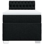 vidaXL Sommier à lattes de lit et matelas Noir 80x200 cm Tissu
