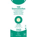Paquet 100 Fiches Intercalaires Horizontales Unies Perforées - 105x240mm - Vert - X 12 - Exacompta