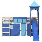 vidaXL Rideaux pour lit mezzanine avec tour bleu polyester