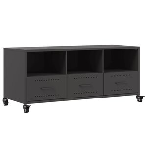 vidaXL Meuble TV noir 100 5x39x43 5 cm acier