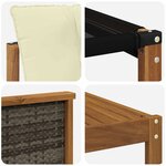 vidaXL Ensemble de canapés d'extérieur 6 pc Naturel et Crème