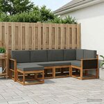 vidaXL Ensemble de canapés d'extérieur 6 Pièces Naturel et Anthracite