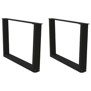 vidaXL Pieds de table basse en forme de V  2 pièces  noir  70 x (42-43 3) cm  acier