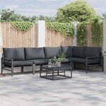 vidaXL Ensemble de canapé de jardin 5 Pièces Anthracite Acier