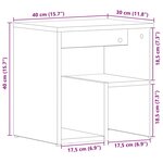 vidaXL Cabinet de chevet Chêne noir 40 x 30 x 40 cm Bois d'ingénierie