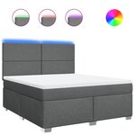 vidaXL Sommier à lattes de lit avec matelas Gris foncé 180x200cm Tissu