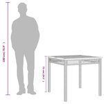 vidaXL Table de jardin gris 80x80x74 cm résine tressée et bois acacia