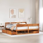 vidaXL Cadre de lit sans matelas cire marron 200x200cm bois pin massif