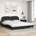 vidaXL Lit Viana avec matelas noir 180x200 cm similicuir