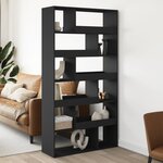 vidaXL Cloison de séparation noir 100x33x187 5 cm bois d'ingénierie