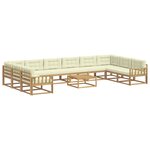 vidaXL Ensemble de canapés d'extérieur 11 Pièces Blanc et crème