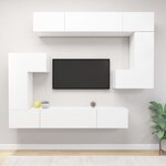 vidaXL Ensemble de meuble TV 8 Pièces Blanc Aggloméré