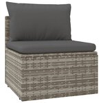 vidaXL Canapés centraux de jardin 8 Pièces Gris 57x57x56 cm Poly rotin